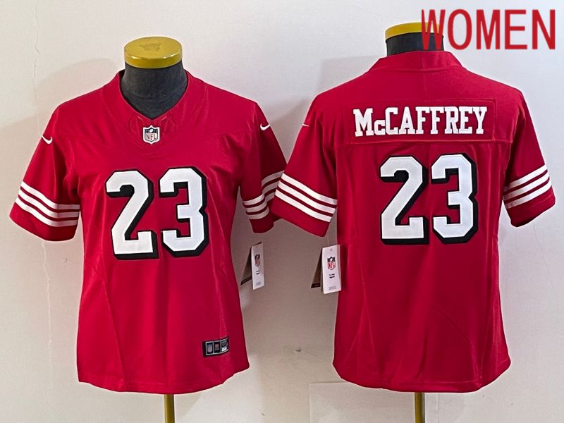 Women San Francisco 49ers #23 Mccaffrey Red 2023 Nike Vapor Limited NFL Jersey style 4->colorado avalanche->NHL Jersey